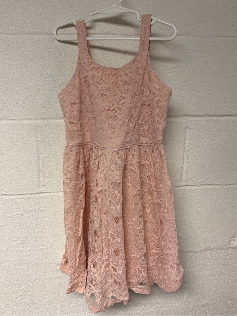 Zenzi Girls Sleeveless Pink Formal Lace Party Dress Size Medium (7/8)